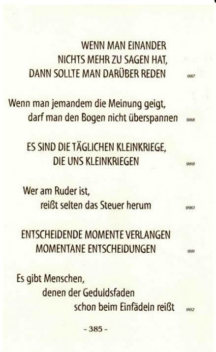 Bellaprint-Sprüchebuch Ernst R. Hauschka "Der kurzen Rede langer Sinn" 