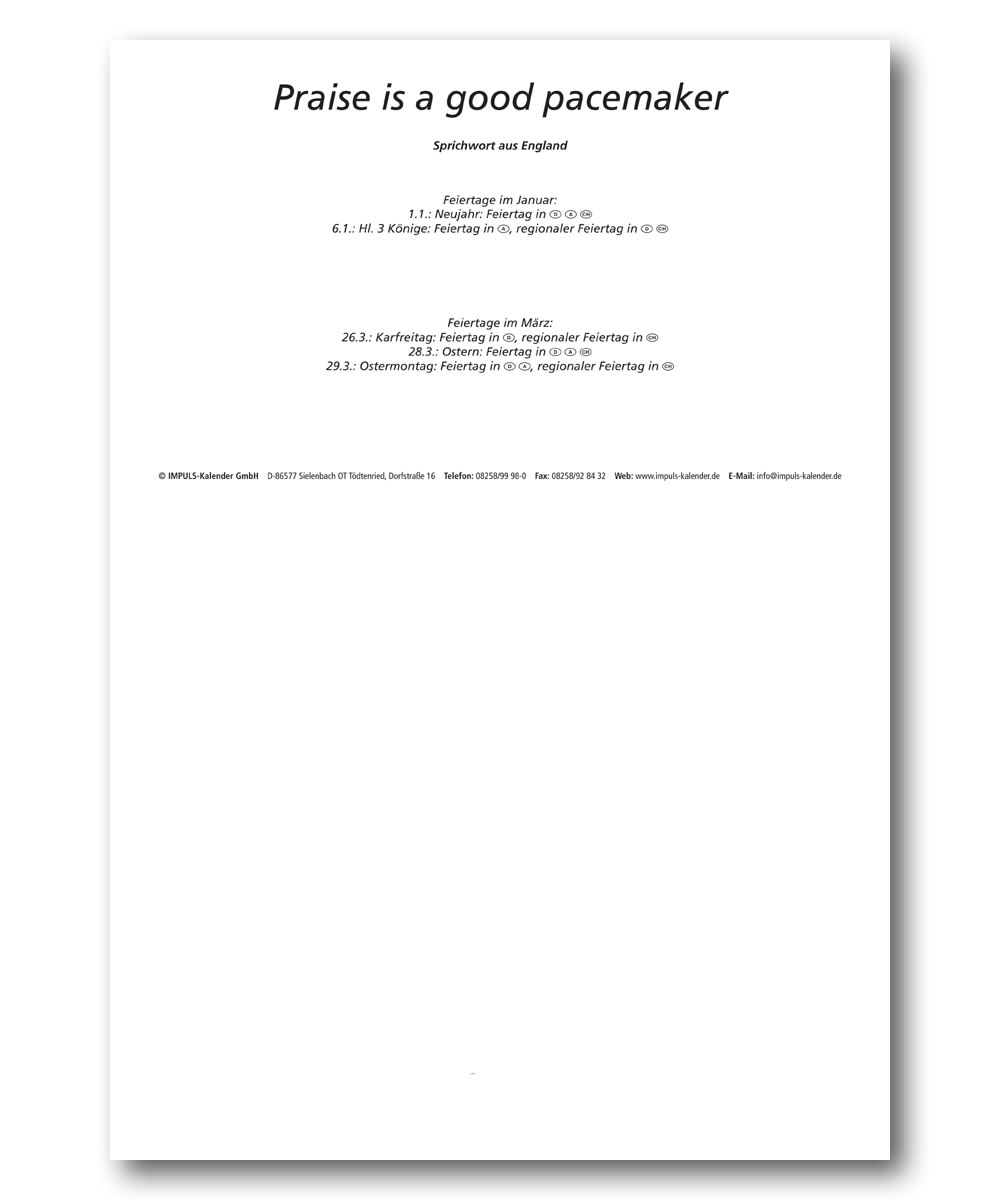 IMPULS-4-Monatsspruch Kalender 2027* 