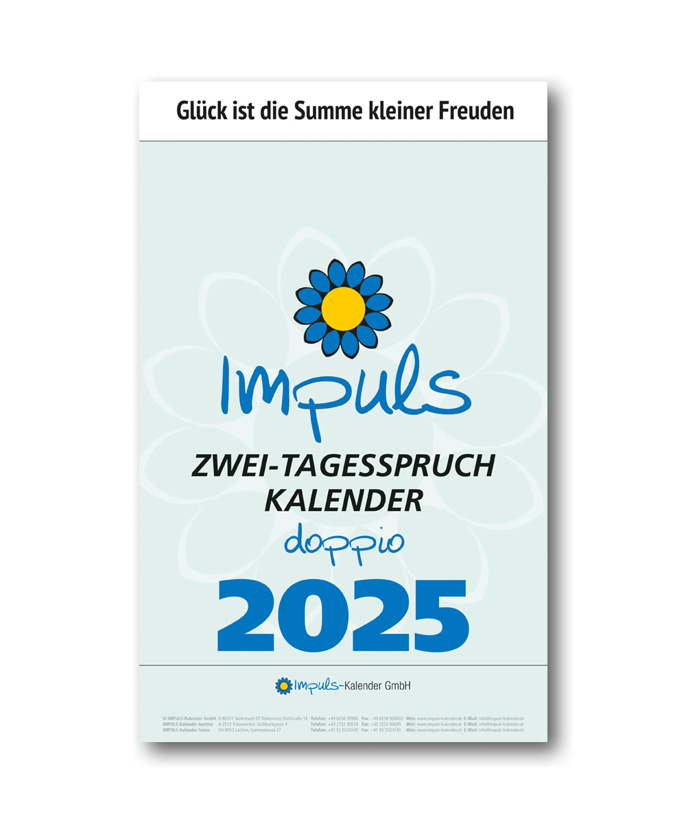 Set-Angebot IMPULS-Zwei-(2)Tagesspruch Kalender -DOPPIO - 2025 und Rolf H. Ruhleder-Spruchbuch 