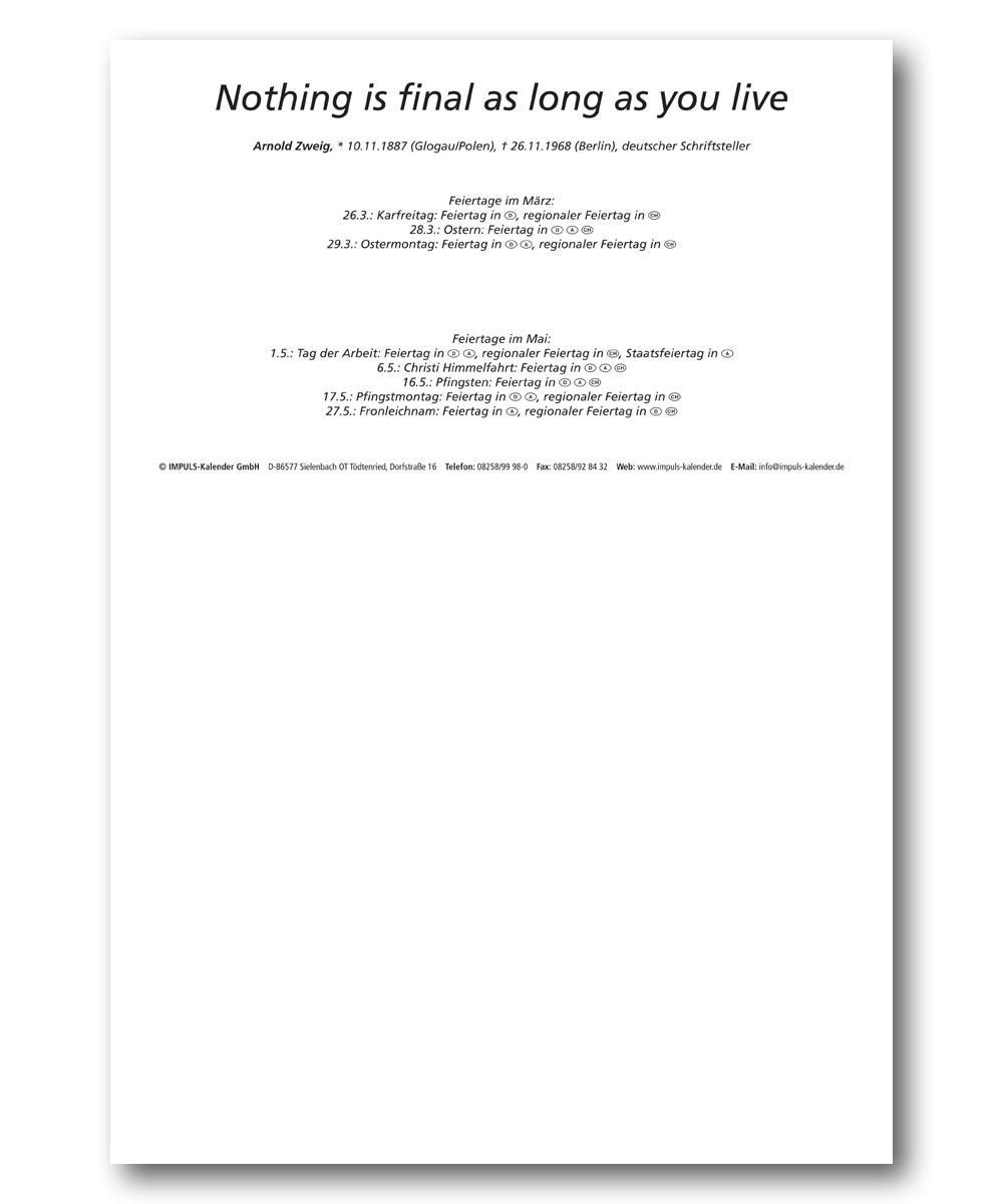 IMPULS-3-Monatsspruch Kalender 2027*