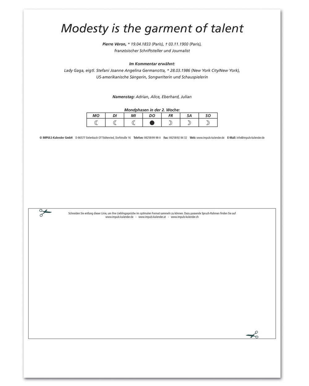 Set-Angebot IMPULS-TAGESSPRUCH-Kalender Saison 2024 und Rolf H. Ruhleder-Spruchbuch