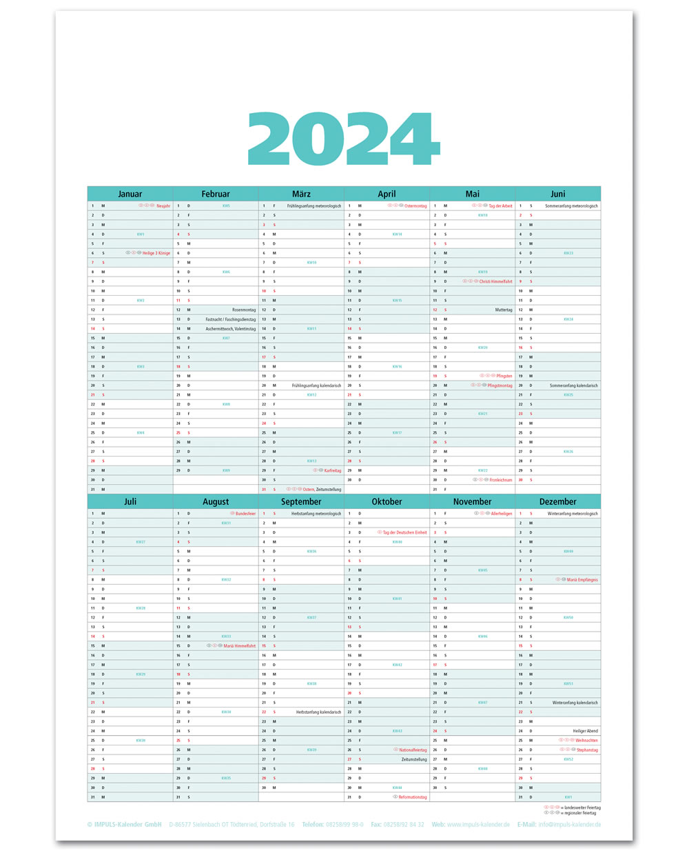 IMPULS-4-Monatsspruch Kalender 2024*