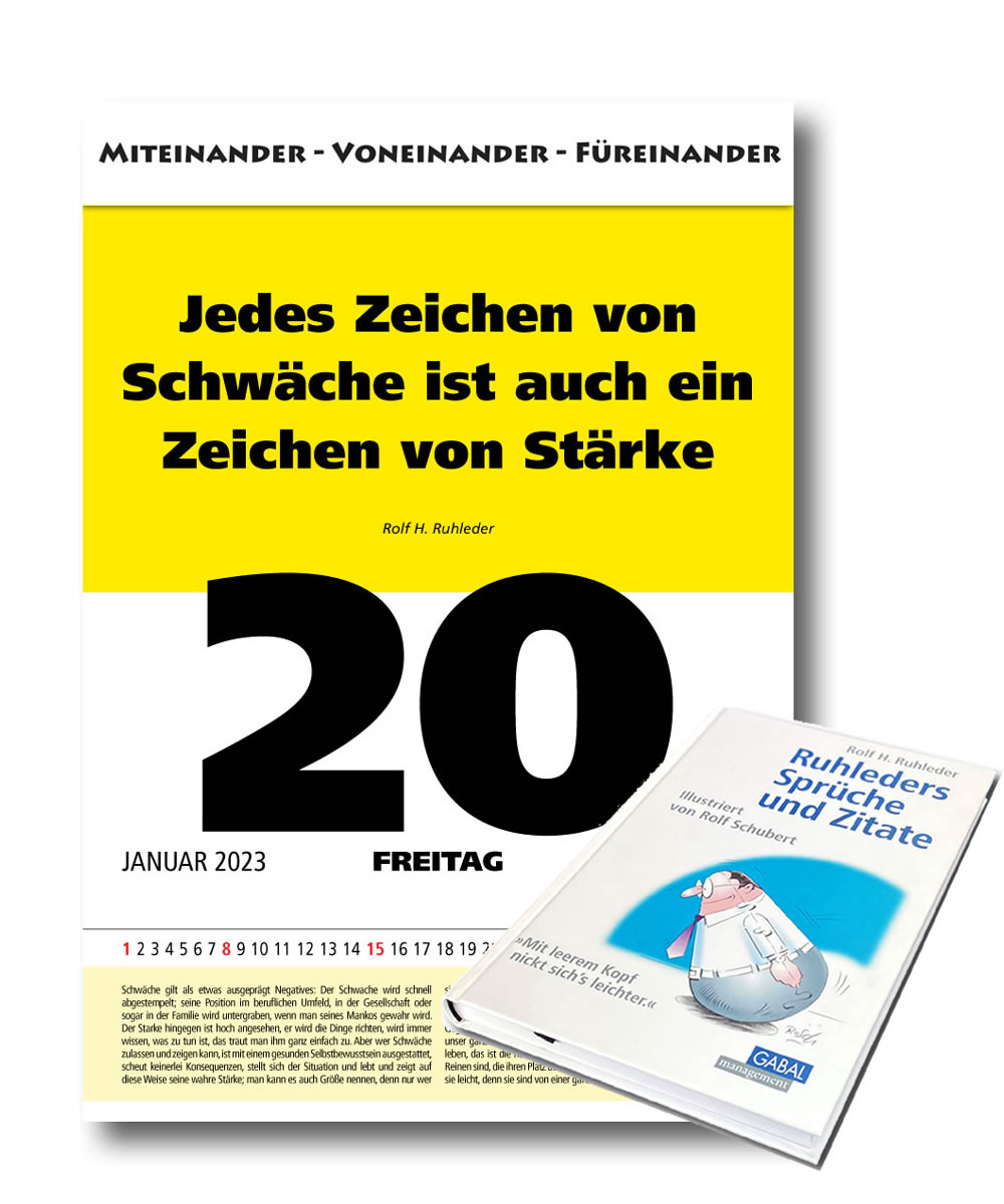Set-Angebot IMPULS-TAGESSPRUCH-Kalender 2023 und Rolf H. Ruhleder-Spruchbuch  