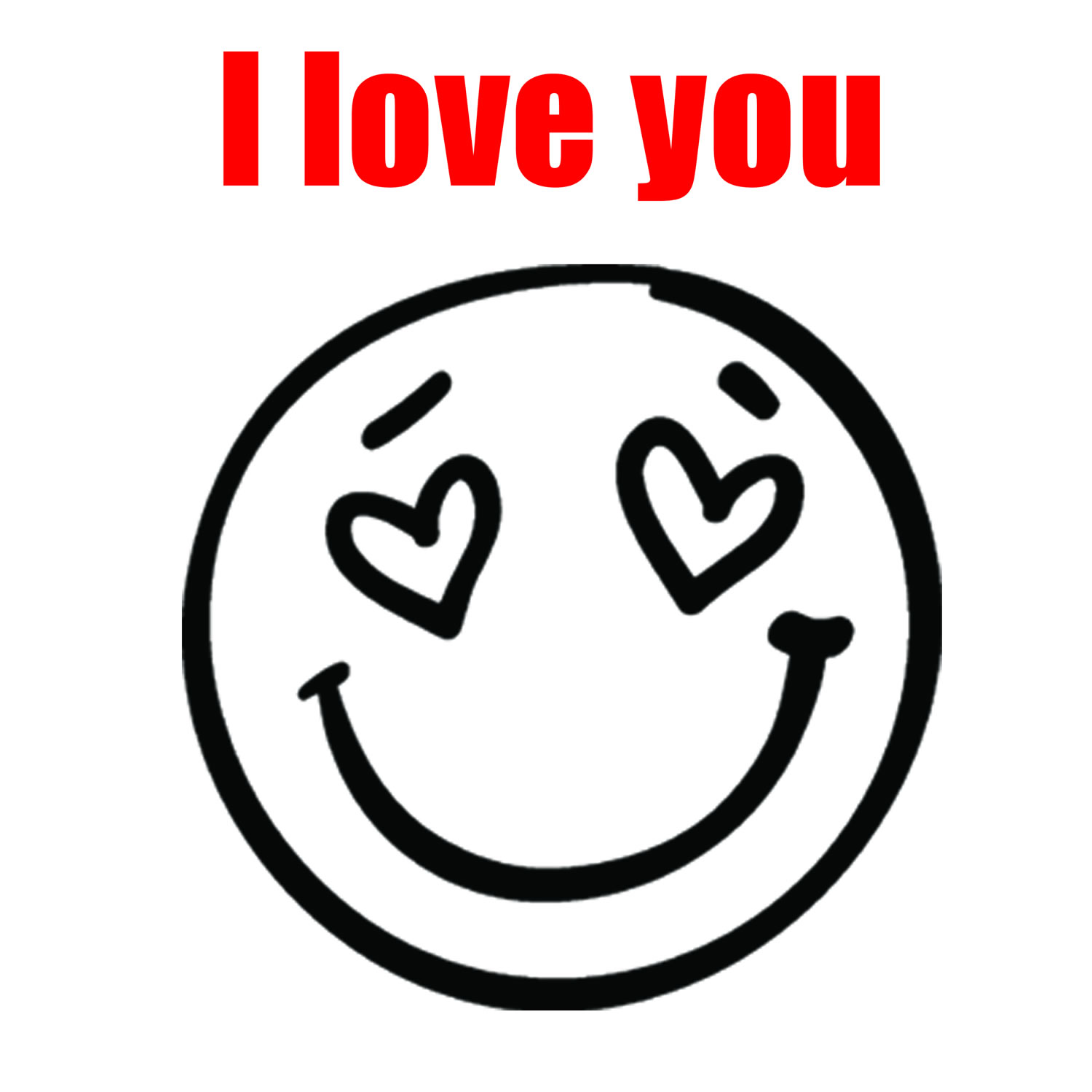 Fröhliche Impuls-Smileytasse mit Leitspruch:  I love you