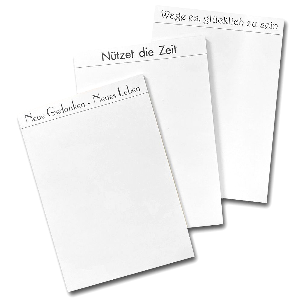 Spruch-Notizblock DIN A5 3er Set Schreibwaren Geschenkidee