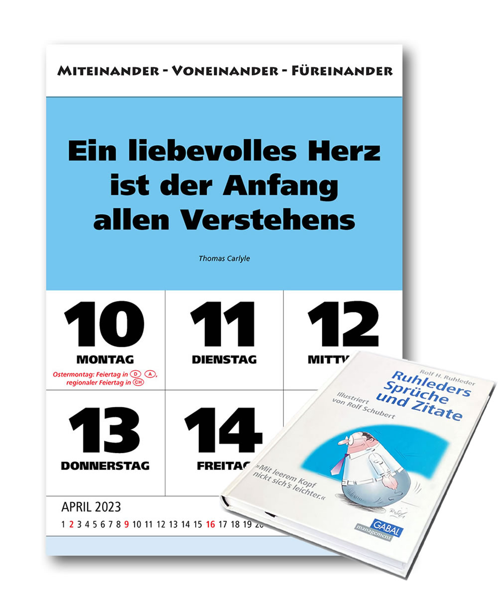 Set-Angebot IMPULS-WOCHENSPRUCH-Kalender 2023 und Rolf H. Ruhleder-Spruchbuch 