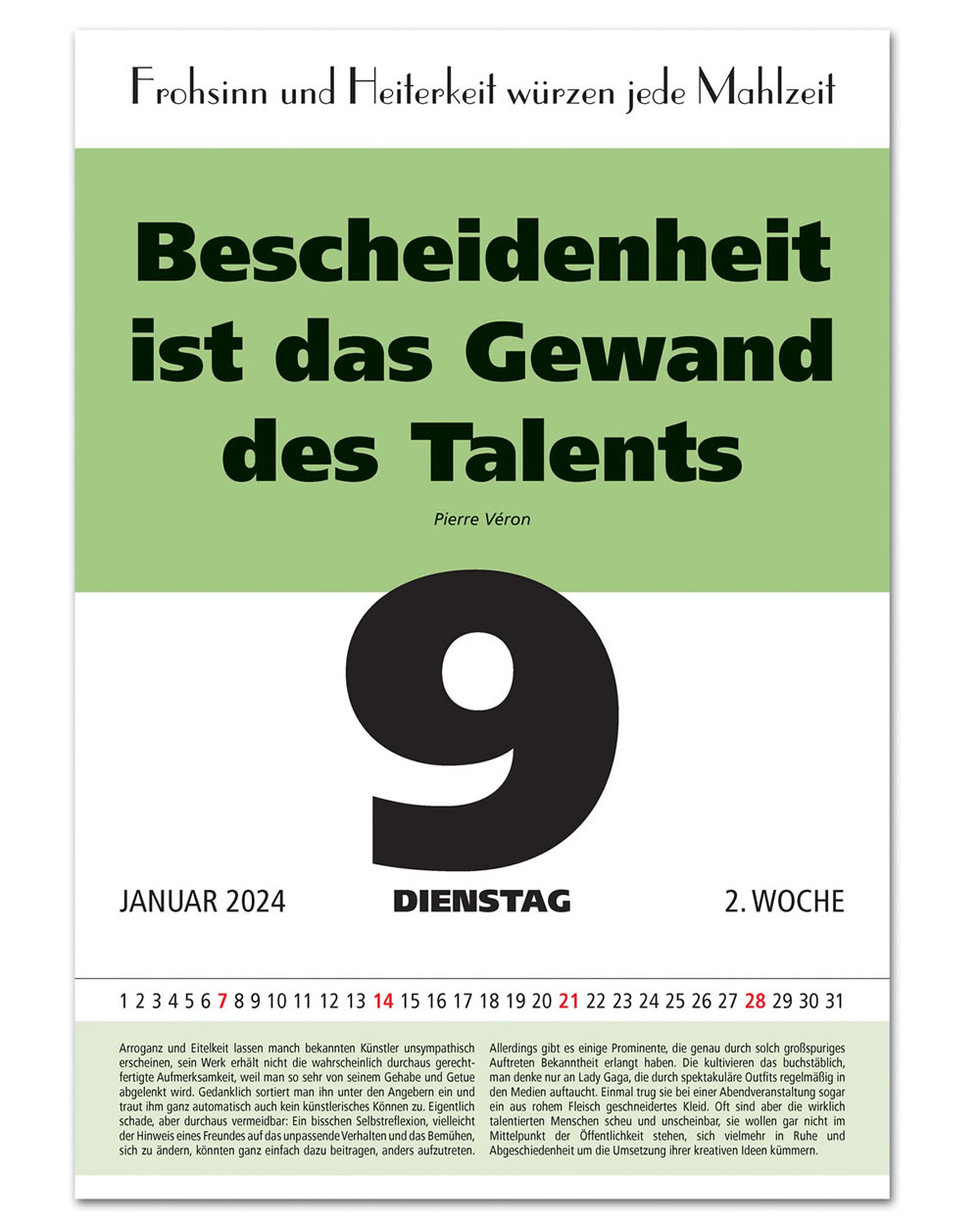 Set-Angebot IMPULS-TAGESSPRUCH-Kalender Saison 2024 und Rolf H. Ruhleder-Spruchbuch