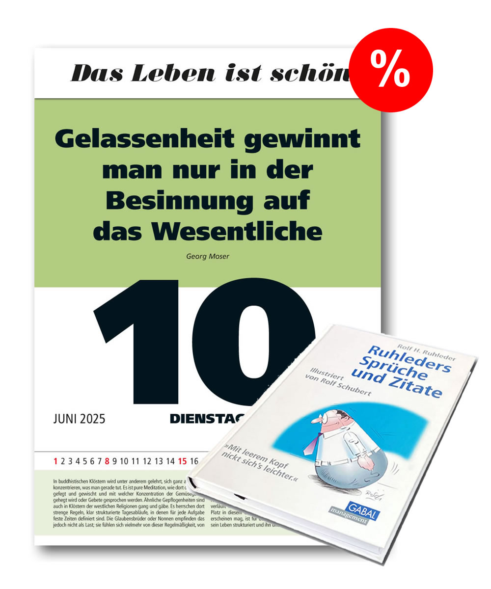Set-Angebot IMPULS-TAGESSPRUCH-Kalender 2025 und Rolf H. Ruhleder-Spruchbuch