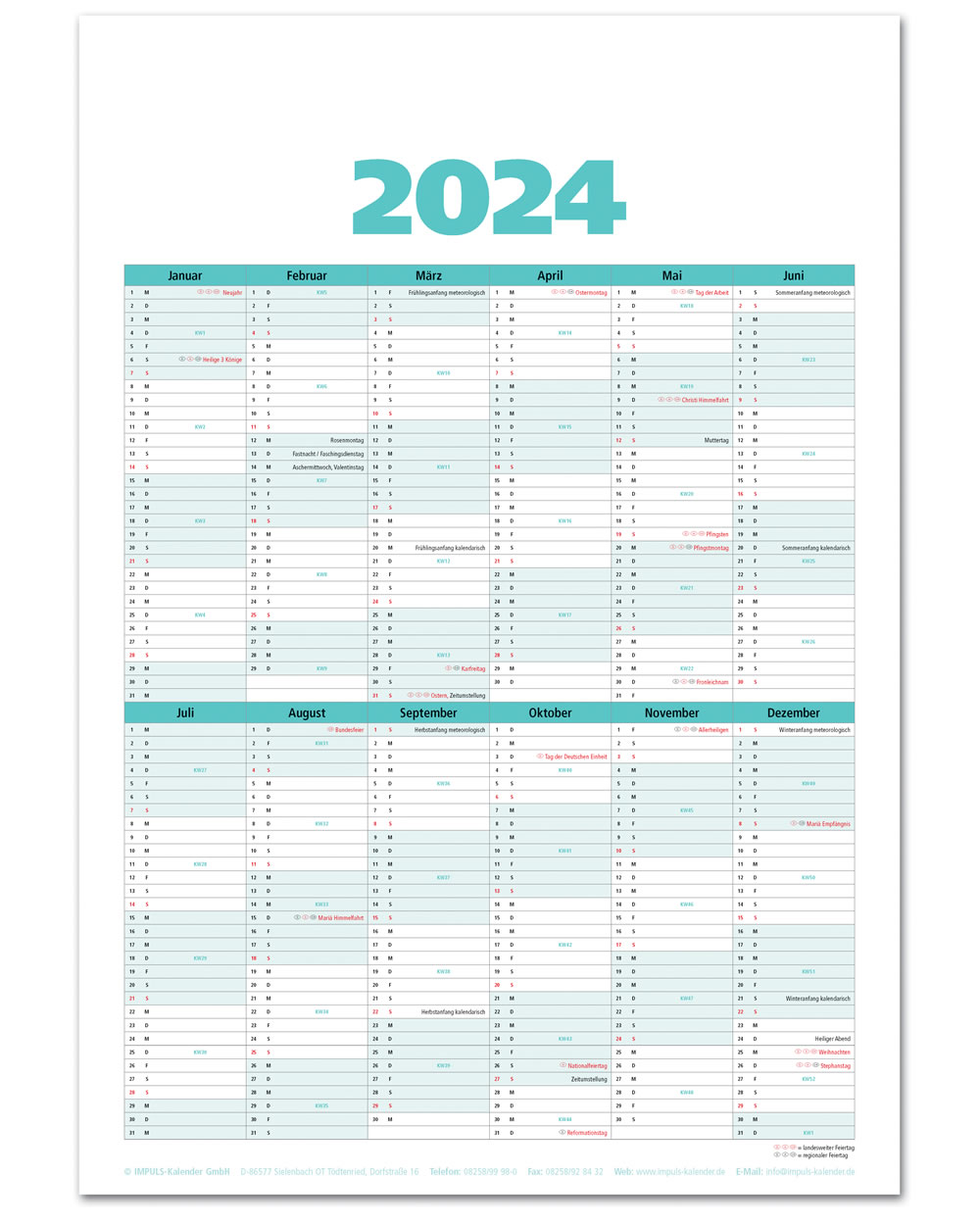 IMPULS-3-Monatsspruch Kalender 2024*