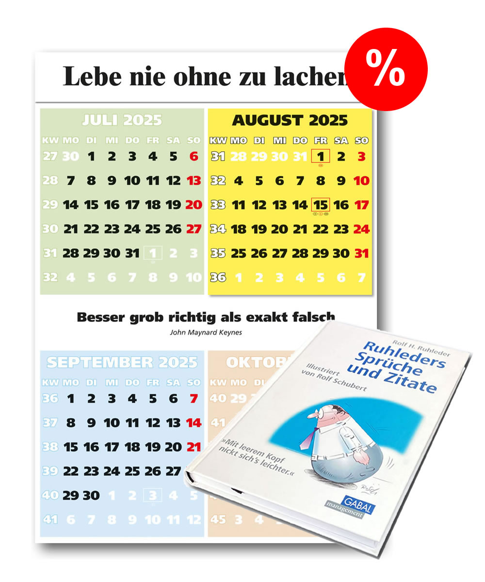 Set-Angebot IMPULS-4-Monatsspruch-Kalender 2025 und Rolf H. Ruhleder-Spruchbuch
