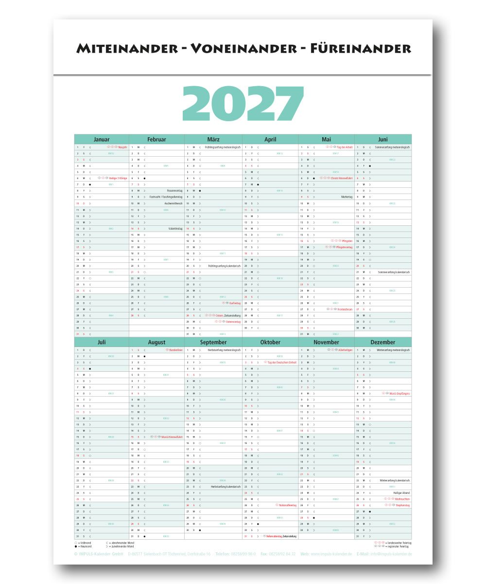 IMPULS-4-Monatsspruch Kalender 2026* 