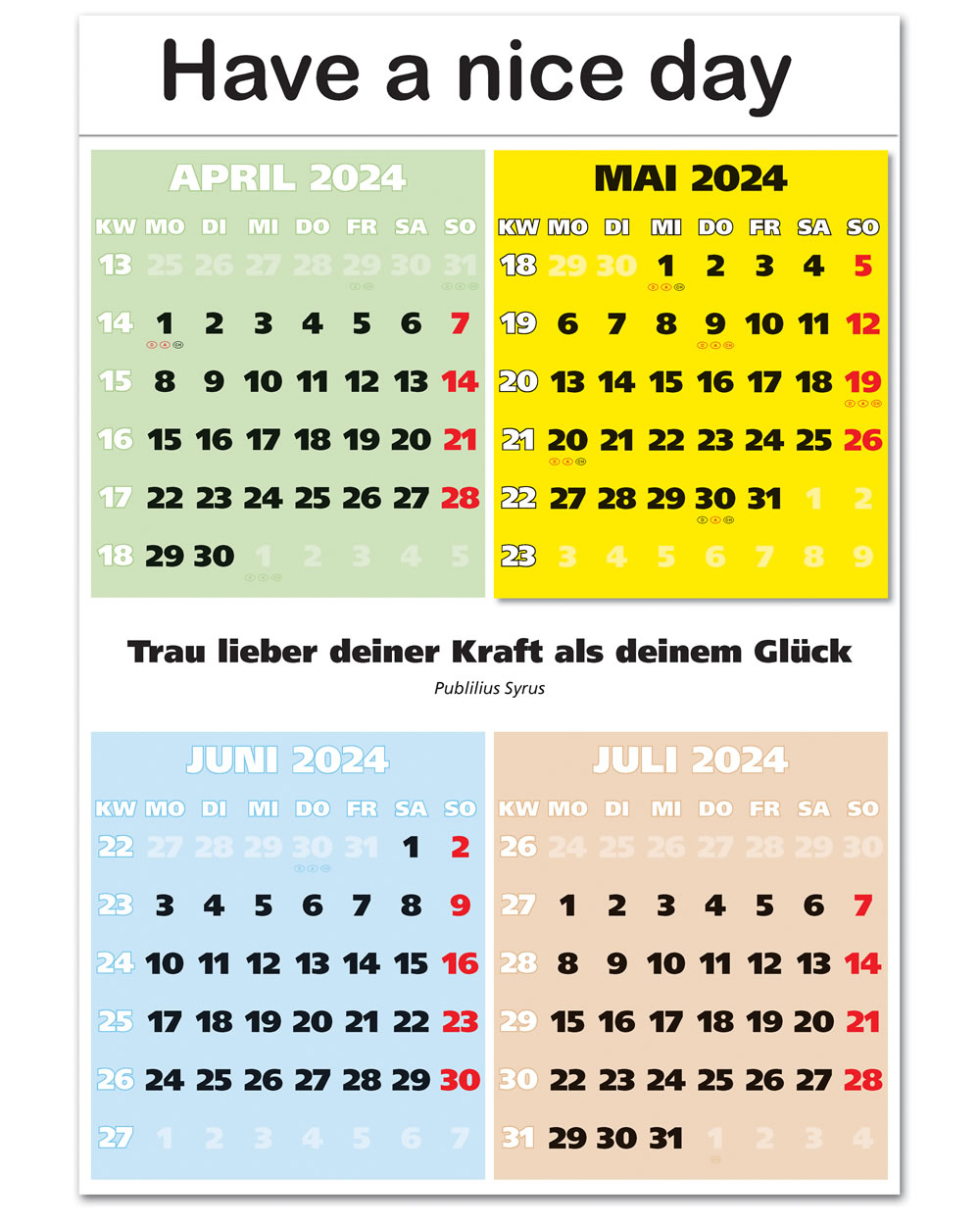 IMPULS-4-Monatsspruch Kalender Saison 2024*