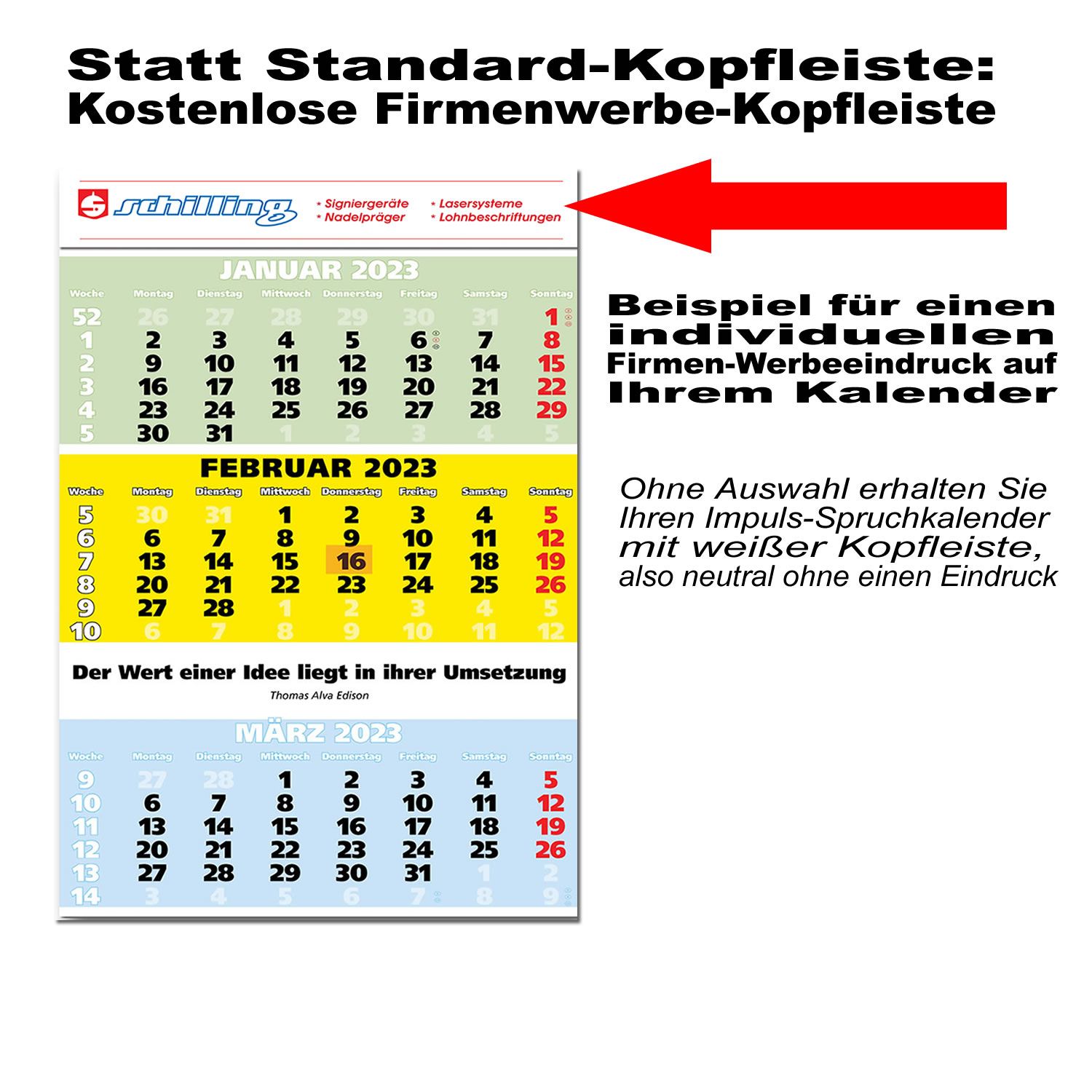 Impuls 3-Monatsspruch Kalender 2025 Leitspruch Zitate Sprüchekalender 