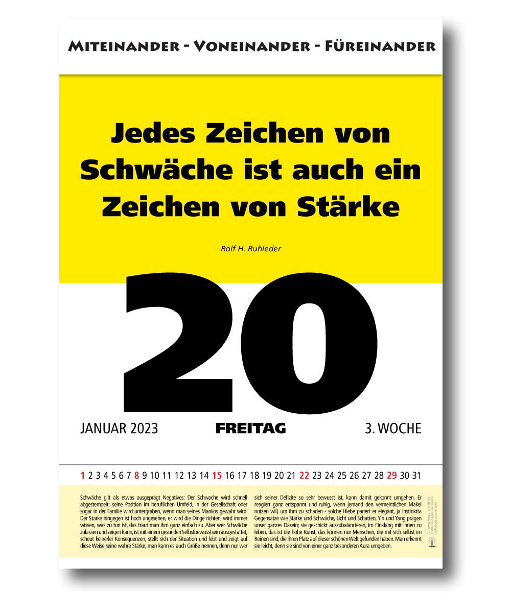 Impuls Tagesspruch Kalender 2023 Zitate Leitspruch Sprüche 